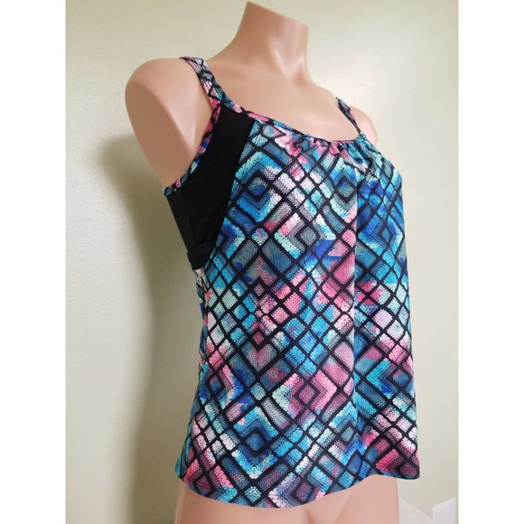 Go by Gossip Light the Way printed layered tankini top size S - Picture 4 of 6